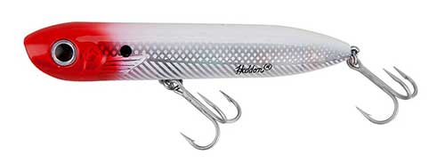 striped bass surface lure red and white popper