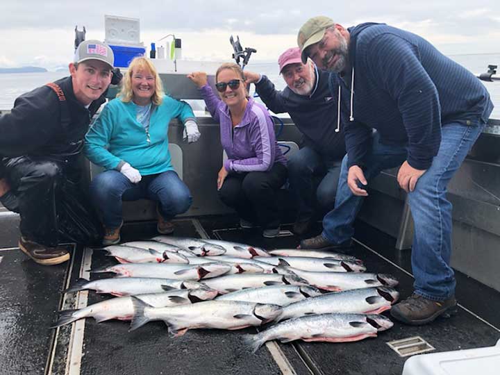 silver and coho salmon caught while fishing in alaska