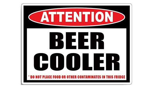 attention beer cooler do not place food or other contaminates in this fridge fishing sticker