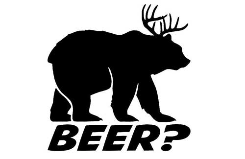 beer deer bear sticker decal for a cooler