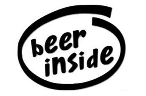 beer inside sticker decal for cooler