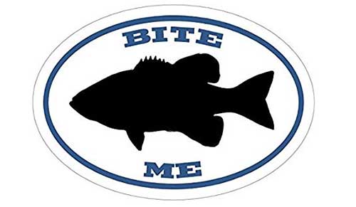 bite me bass fishing sticker