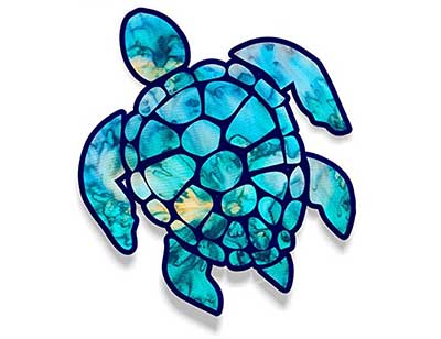 blue turtle sticker for car truck or boat