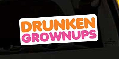 drunken grownups decal sticker for fishing cooler