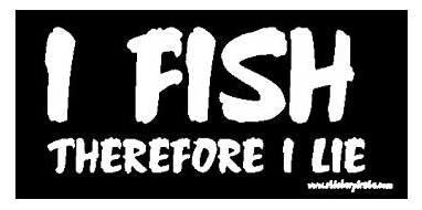 i fish therefore i lie bumper sticker decal