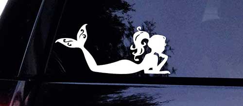 mermaid fish decal for car window