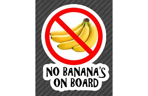 no bananas on board fishing sticker