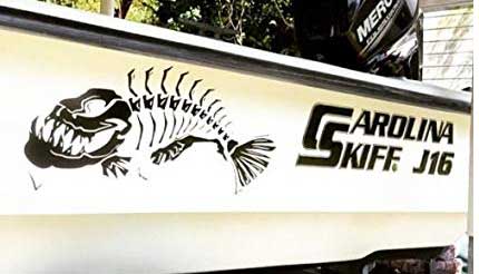 skeleton fish bones boat decal large fishing graphic