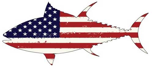 tuna american flag fishing decal for truck