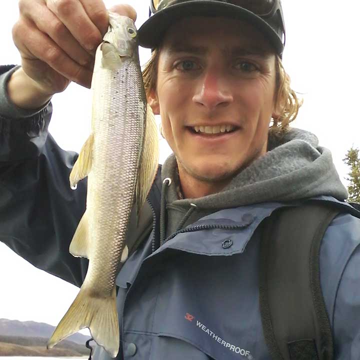 cody wabiszewski with arctic grayling