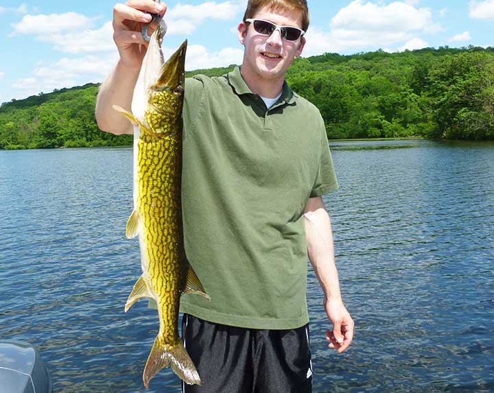 cody with a pickerel fish