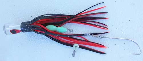 custom black and red 8-inch offshore mahi mahi fishing rig