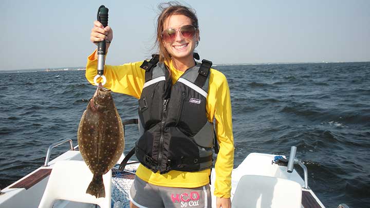 fluke caught with white gulp