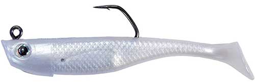 hogy protail paddle bone white swim jig for fluke and flounder