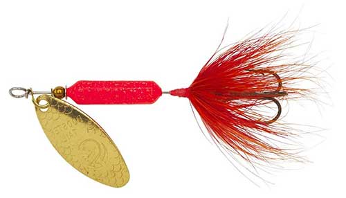 rooster tail spinner for artic grayling gold blade