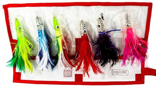 Boone rigged tuna feather baits