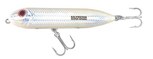 Heddon Super Spook Jr hybrid striped bass lure white