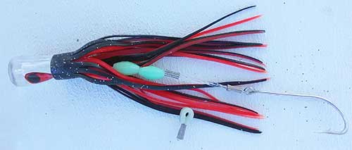 custom black and red 8 inch offshore tuna fishing rig
