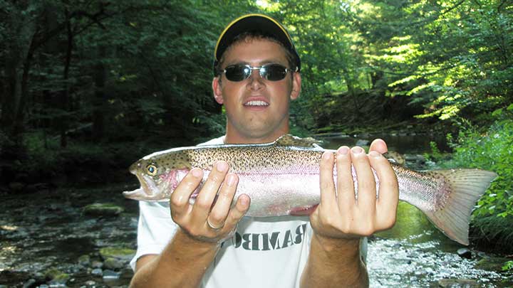 rainbow trout caught with a trout magnet lure