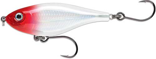 rapala x-rap twitchin mullet red and white hybrid striped bass lure