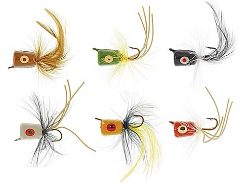 south bend assorted fly poppers for crappie fishing