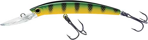 yo-zuri crystal minnow deep diver walleye lure green perch