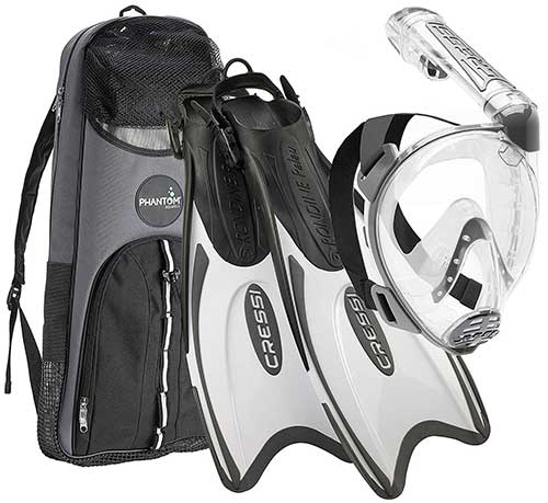 cressi full face mask fins and snorkel set