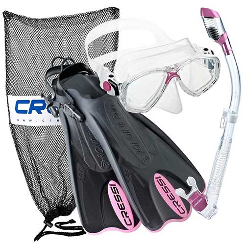 cressi palau mask fins and snorkel gear set