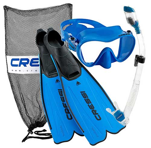 cressi premium rondinella mask fin and snorkel gear package