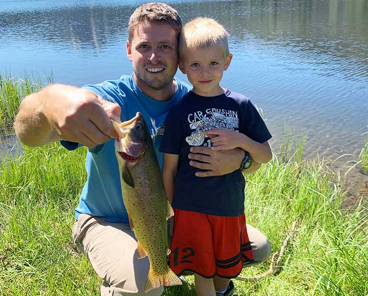 fishing for cutthroat trout in yellowston national park with kids