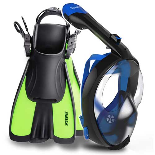 seabeast full face snorkel gear package