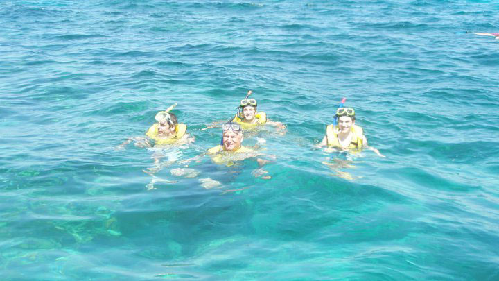 snorkling in clear water in the florida keys