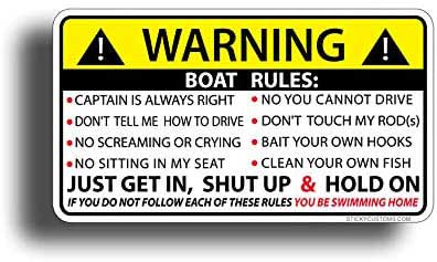 boat rules safety fishing sticker