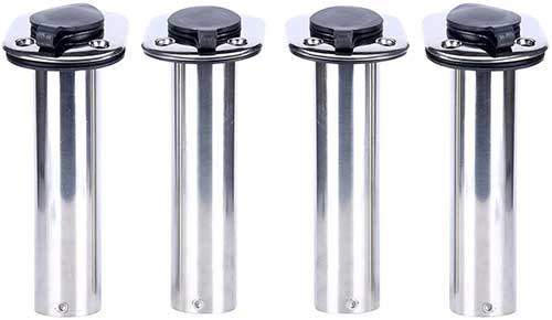 amarine stainless steel boat rod holders flush mount at 30 degrees or 90 degrees