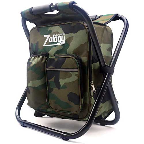 Folding Chair Fishing Backpack with Cooler