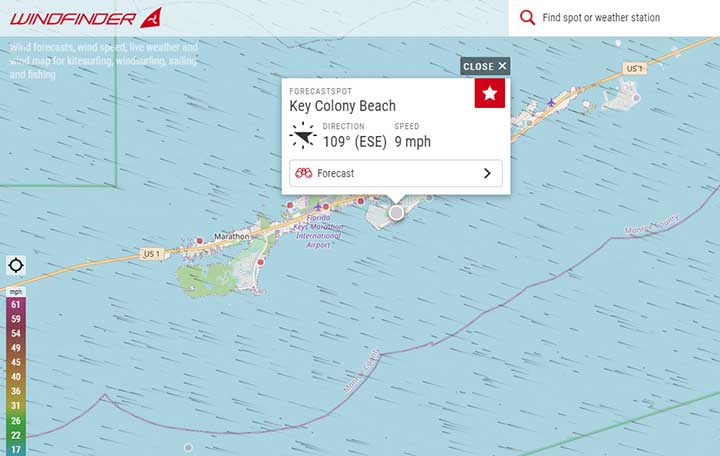 windfinder map weather view