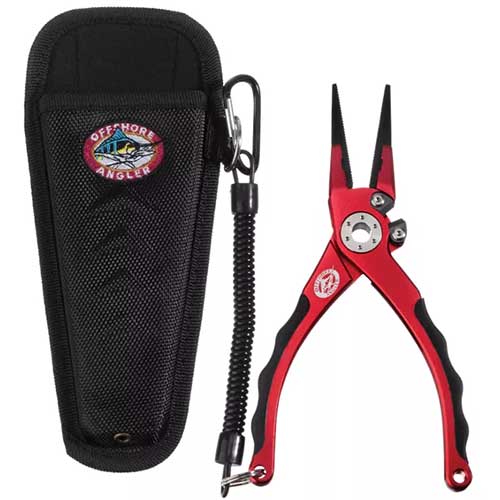 offshore angler aluminum fishing pliers with sheath and lanyard