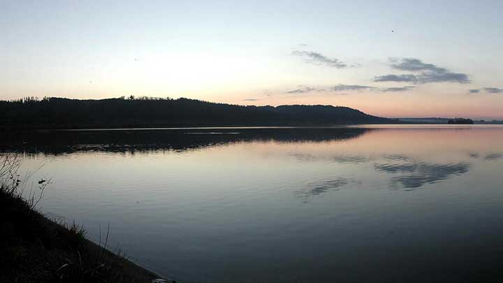 sunset by lake