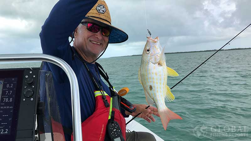 my dad catching a lane snapper