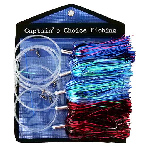 captains choice fishing chrome head mylar skirt trolling lures