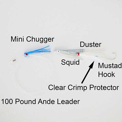 mini chugger with duster squid hook and ande leader